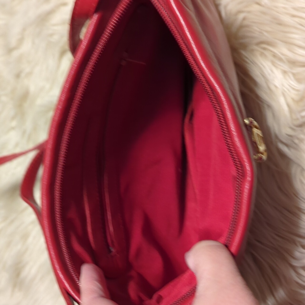 Vintage Red Aigner Shoulder Bag Purse - Picture 6 of 8